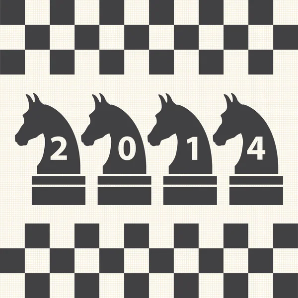 Happy new year 2014, year of the horse. Vector illustration — Stock Vector