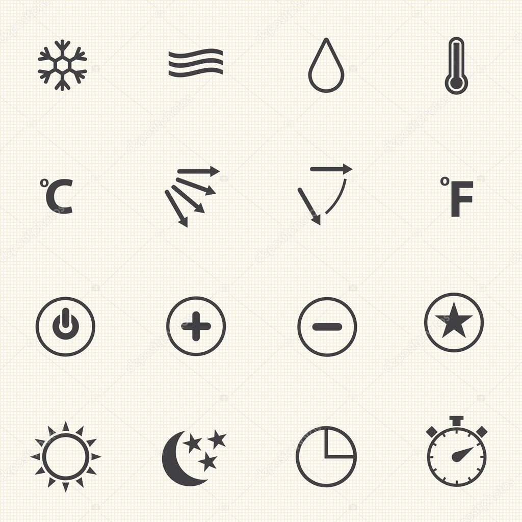 Air conditioning icons with texture background.