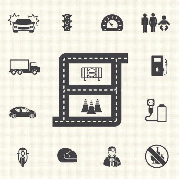 Pictogrammen van de aandrijving veiligheid voor infographic. vector icon set — Stockvector