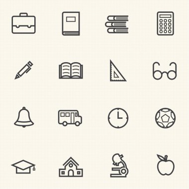 basit belgeler ve Kütüphane Icon Setler. çizgi simgeler.