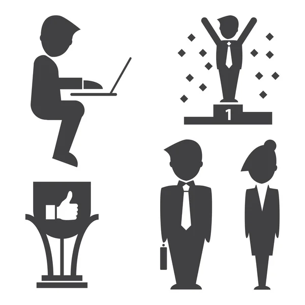 Smart business people icons. — Stock Vector