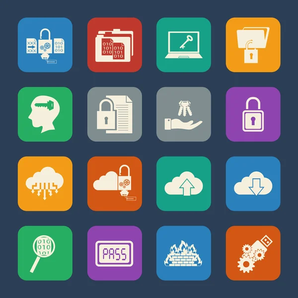 Big Data icons set — Stock Vector