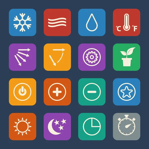 Set de iconos de aire acondicionado . — Vector de stock