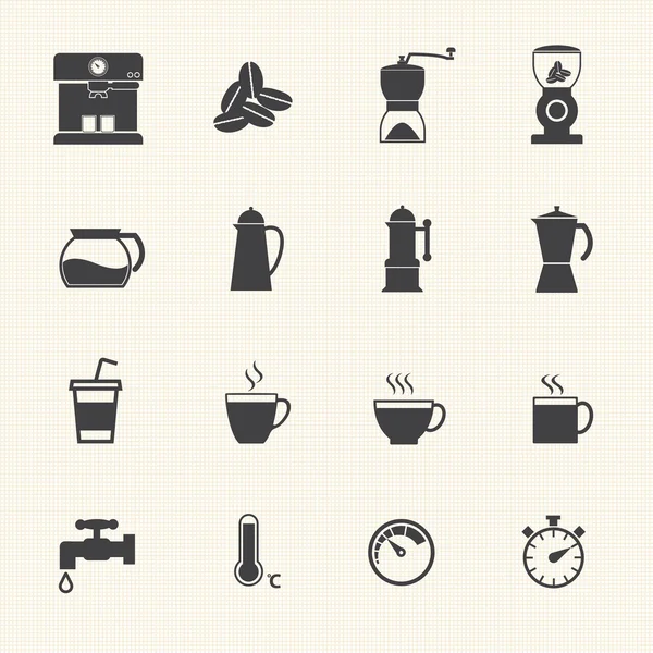 Koffie en thee beker-pictogrammen. — Stockvector