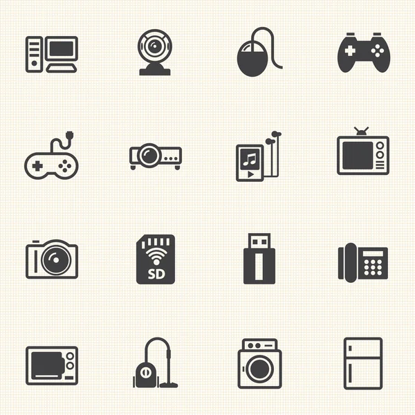 Inicio Conjunto de iconos de dispositivo electrónico . — Vector de stock