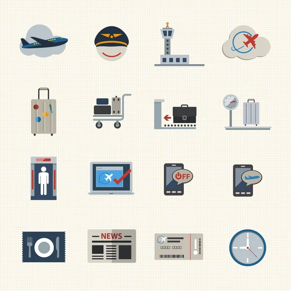 Airport icons set. Vector — Stock Vector