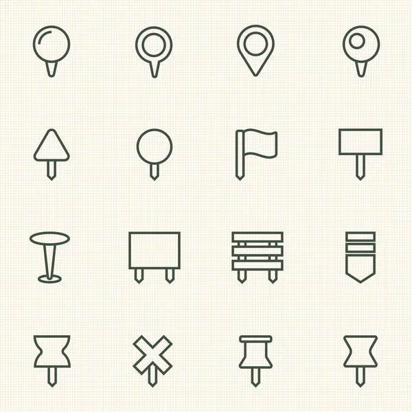 Conjunto de ícones de pinos de navegação . — Vetor de Stock