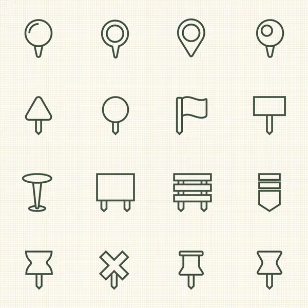 Navigation pins icons set. — Stock Vector