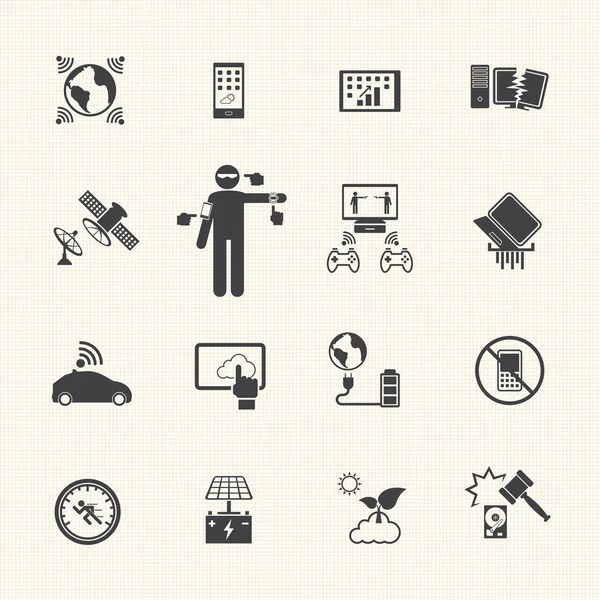 Nieuwe technologie trends icons set. — Stockvector