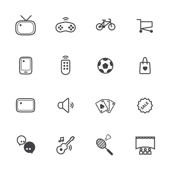Conjunto de ícones de atividade e entretenimento — Vetor de Stock