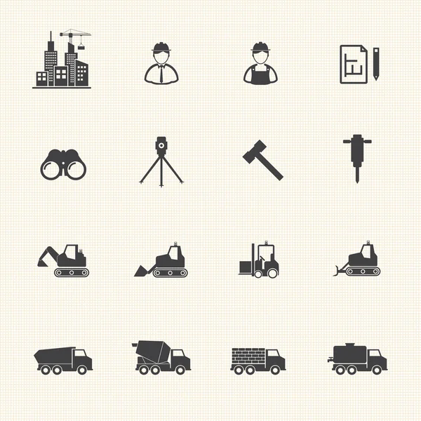 Construction equipment icons set — Stock Vector