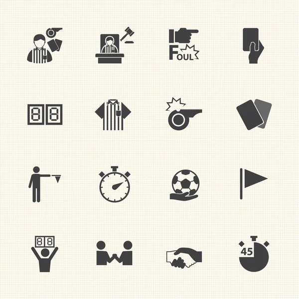 Voetbal scheidsrechter icons set — Stockvector