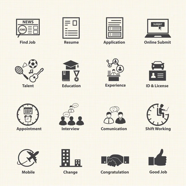 Werkgelegenheid business icons set — Stockvector