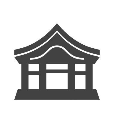 Asya Tapınağı ikonu. Vektör Katı simgesi.