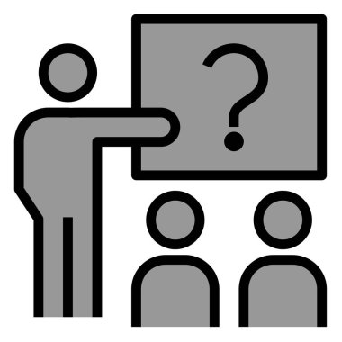 Eğitim, takım çalışması sunum simgesi. Vektör basit simgesi