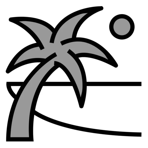 Island Beach Icon Vector Eenvoudig Icoon — Stockvector