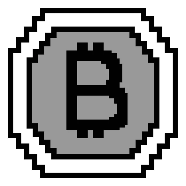 Bitcoin Digital Crypto Значок Монети Подвійний Цифровий Стиль Вектор Проста — стоковий вектор