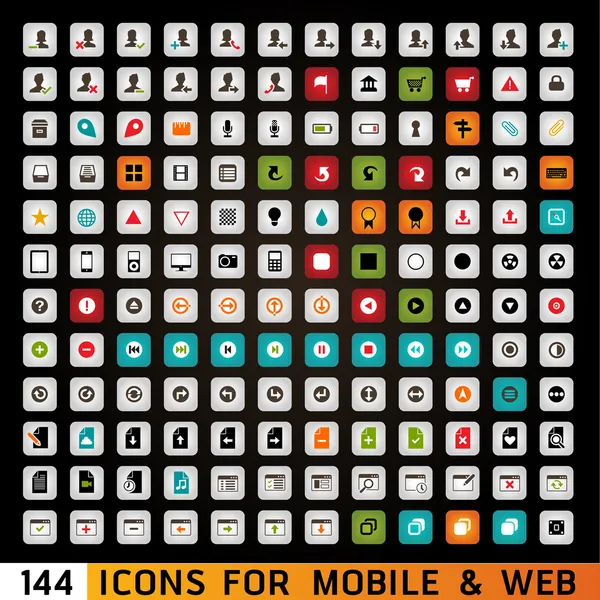 Universal ikoner för webb och mobil — Stockfoto