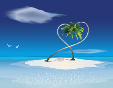 Cennet Adası palmiye ağaçları ile