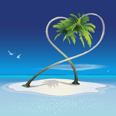 Cennet Adası palmiye ağaçları ile