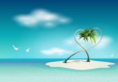 Cennet Adası palmiye ağaçları ile