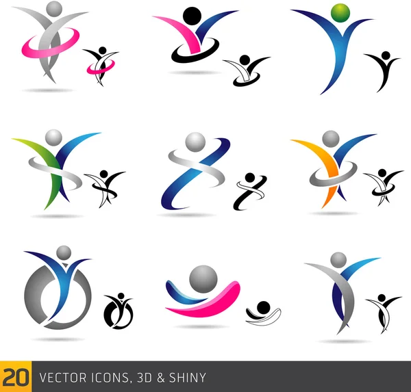 Fitness element och logotyper — Stock vektor