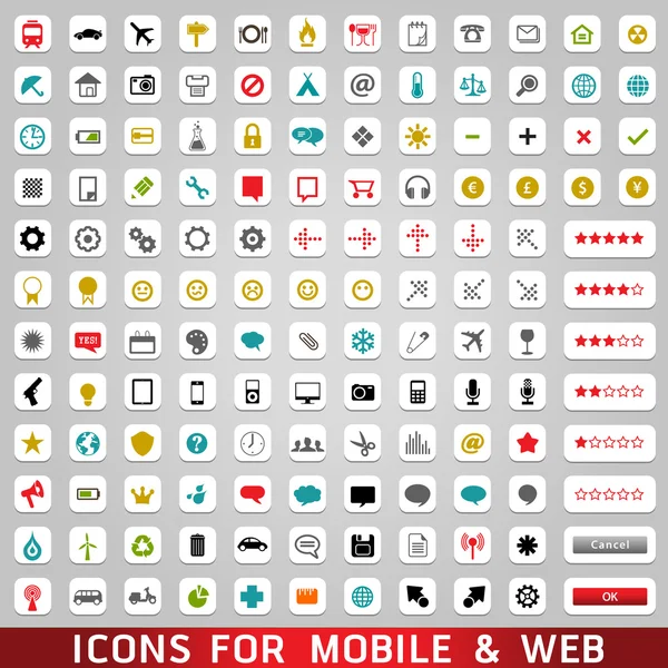 Ikony pro web a mobilní — Stock fotografie
