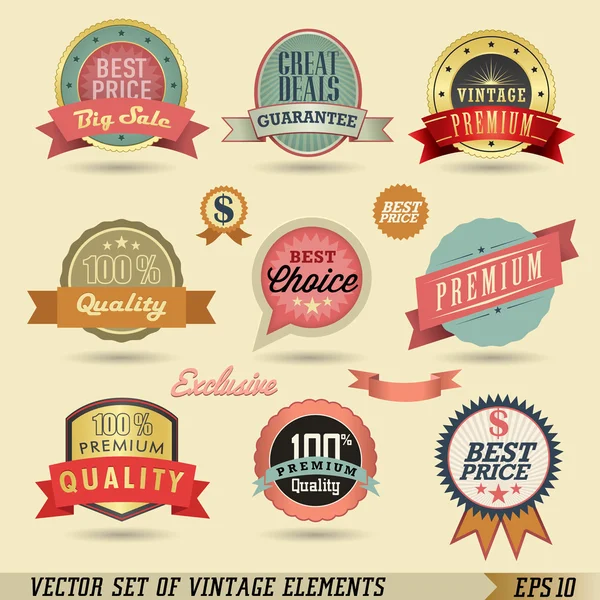 Vintage etiketleri ayarlama. vektör tasarım öğeleri.