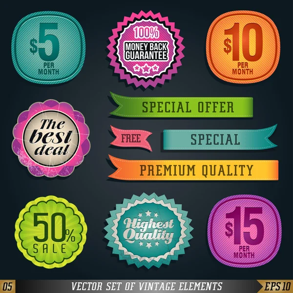 vintage öğeleri kümesi