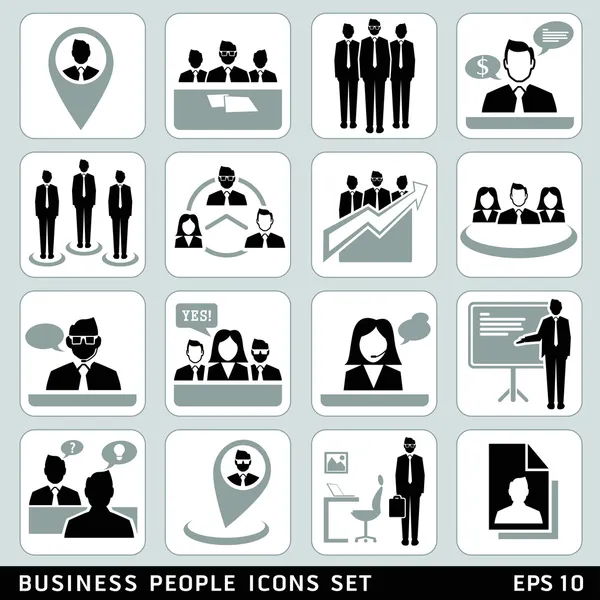 Business people icons set. — Stock Vector