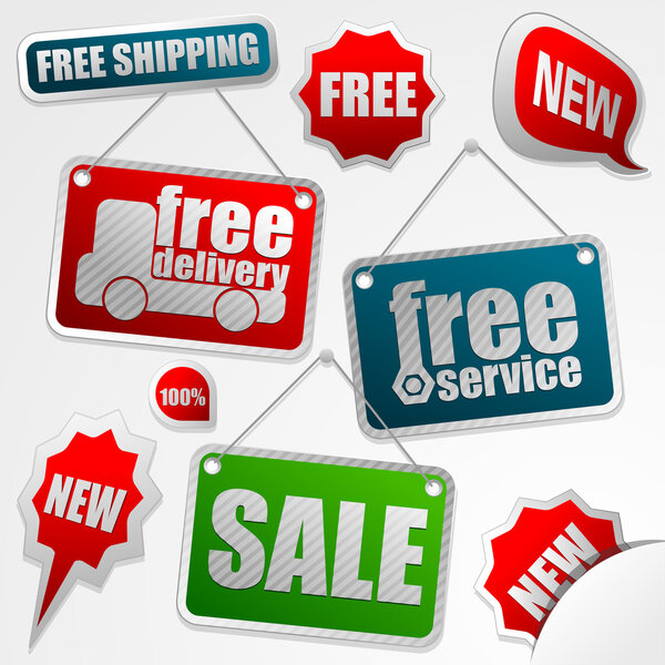 Free delivery stickers set.