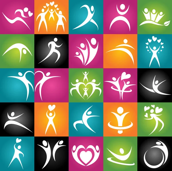 sağlıklı genç yetişkinler. etkin atlama insanlar. vektör çizim