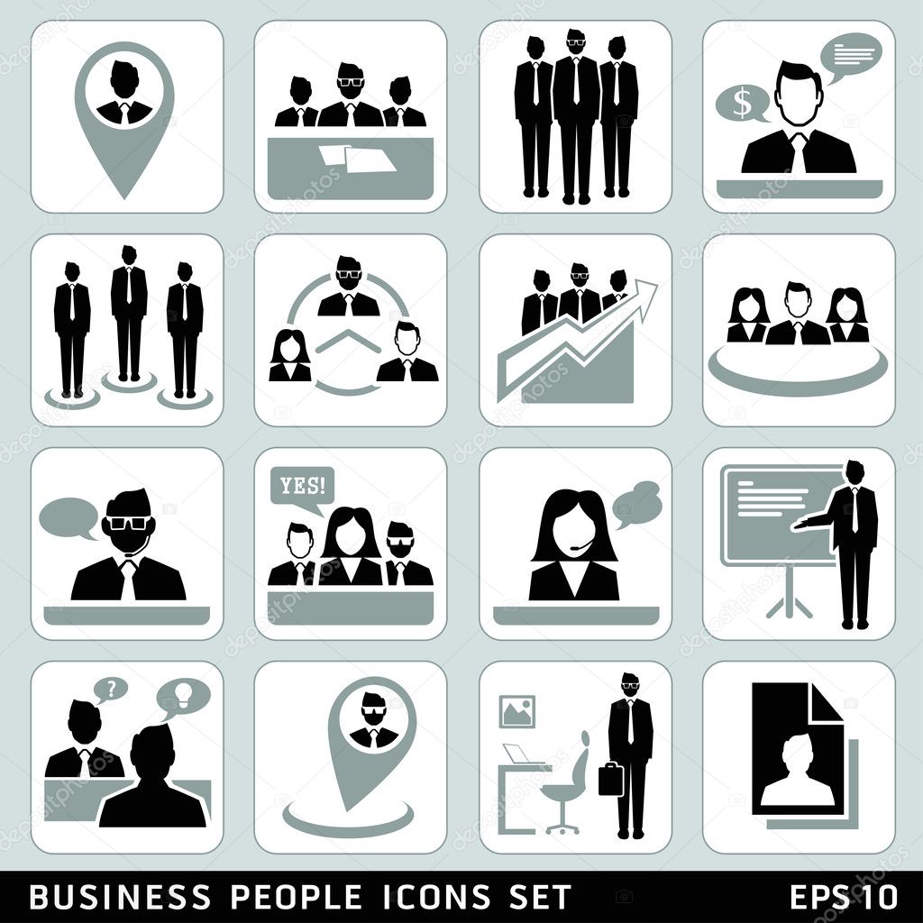 Business people icons set.