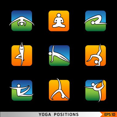 vektör simgeler kümesi pilates Yoga pozlar