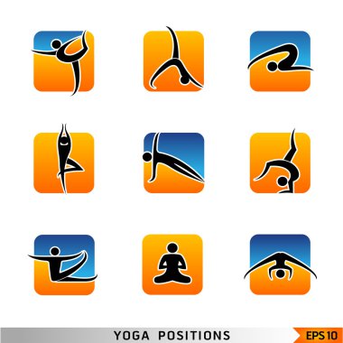 Yoga, pilates vektör simge kümesi