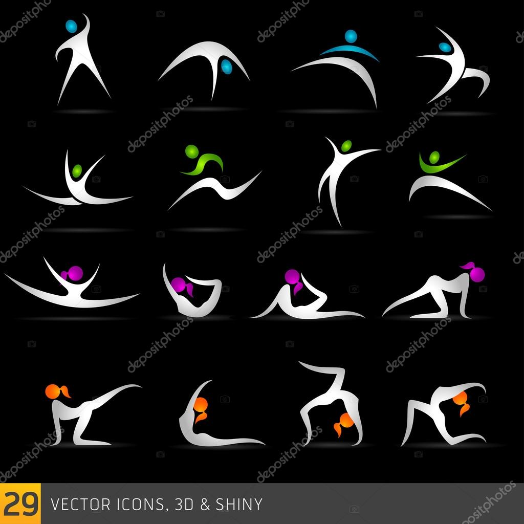 Fitness elements and vector logos