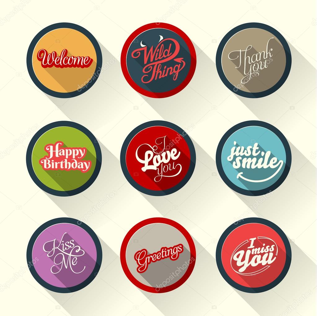Buttons with different words