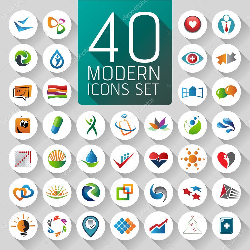Set of logos, web Icons and business and abstract symbols - Vector Illustration, Graphic Design