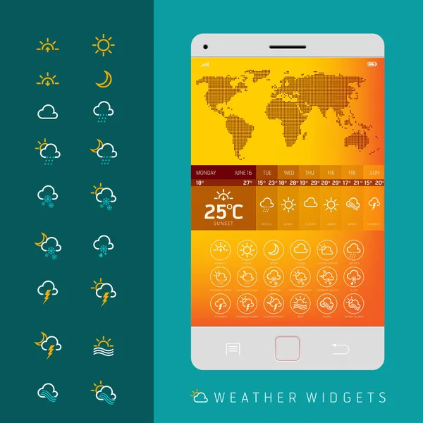 Weather Widget Symbols — Stock Vector