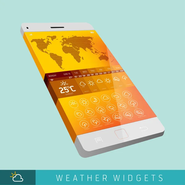 Moderne Wetter-Widget-Symbole — Stockvektor