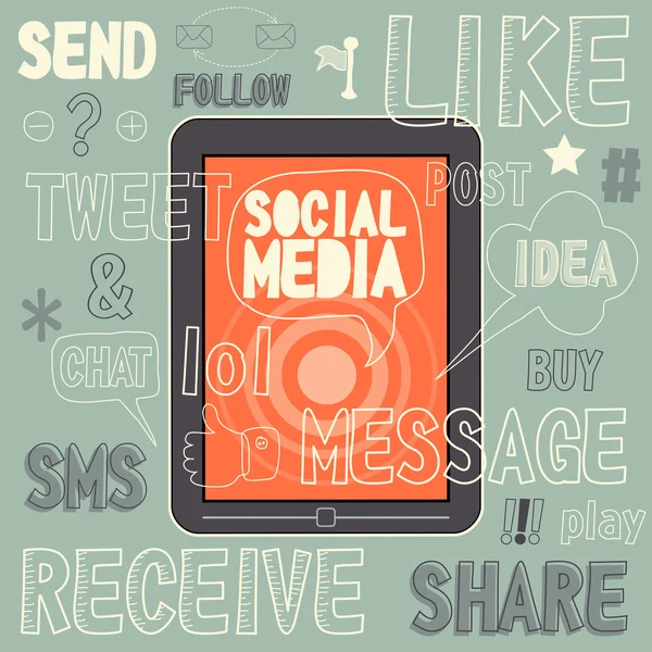 Tecken på sociala medier — Stock vektor