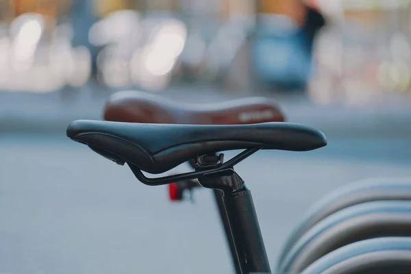 Kerékpár Ülés Utcán Kerékpár Közlekedési Mód — Stock Fotó