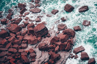  rocks on the sea in the coast in Bilbao, Spain 