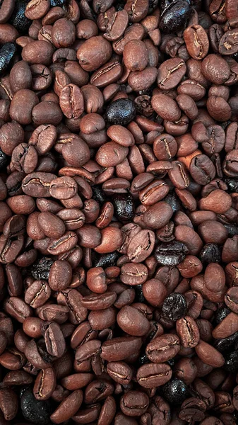 Geröstete Kaffeebohnen Hintergrund Essen Und Trinken — Stockfoto