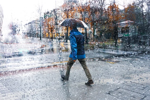 Personas Con Paraguas Días Lluvia Bilbao España — Foto de Stock