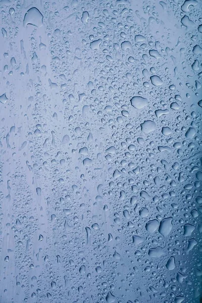 Raindrops Gray Metallic Surface Rainy Days — Stock Photo, Image