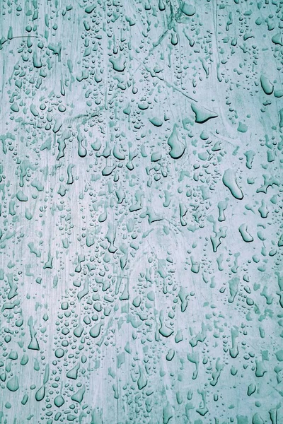 Kapky Deště Šedém Kovovém Povrchu Deštivých Dnech — Stock fotografie