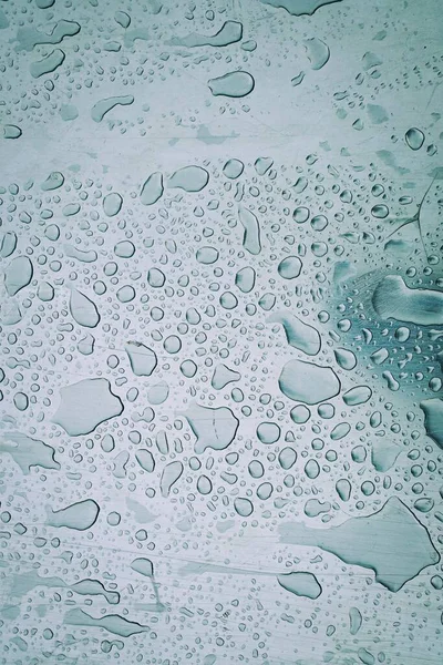 Gotas Chuva Superfície Metálica Cinza Dias Chuvosos — Fotografia de Stock