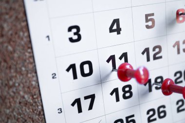 Takvimdeki numaralar, ayın günleri