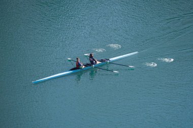 canoe in the Nervion river in Bilbao, basque country, spain, travel destinations 